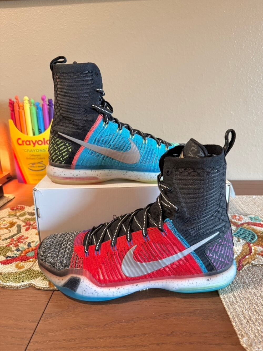 Nike Kobe 10 Elite High What The Black Multicolor Christmas Grinch 815810 900
